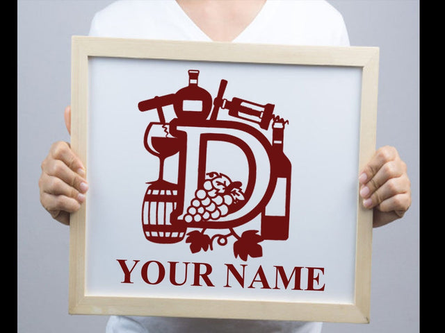 Wine Bottle Alphabets Paper cut SVG Johan Ru designs 