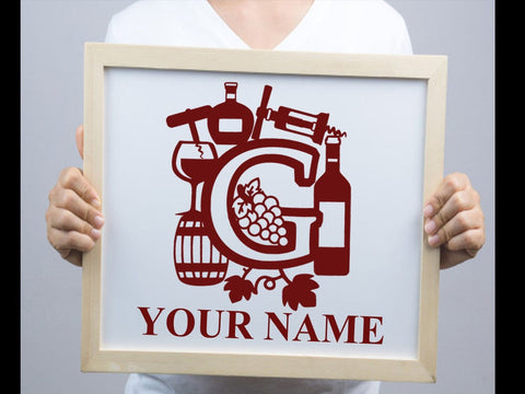 Wine Bottle Alphabets Paper cut SVG Johan Ru designs 