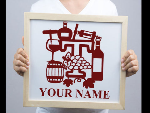 Wine Bottle Alphabets Paper cut SVG Johan Ru designs 