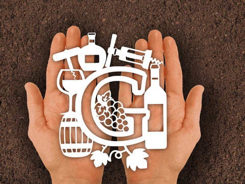 Wine Bottle Alphabets Paper cut SVG Johan Ru designs 