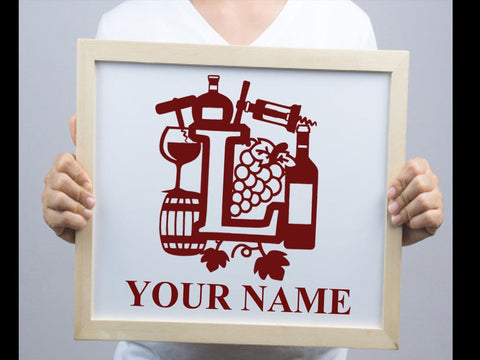 Wine Bottle Alphabets Paper cut SVG Johan Ru designs 