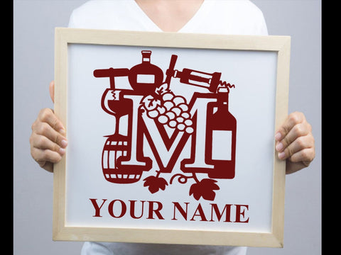 Wine Bottle Alphabets Paper cut SVG Johan Ru designs 