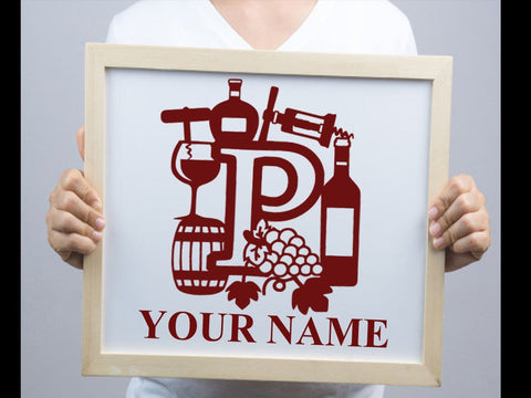 Wine Bottle Alphabets Paper cut SVG Johan Ru designs 