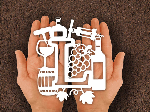 Wine Bottle Alphabets Paper cut SVG Johan Ru designs 