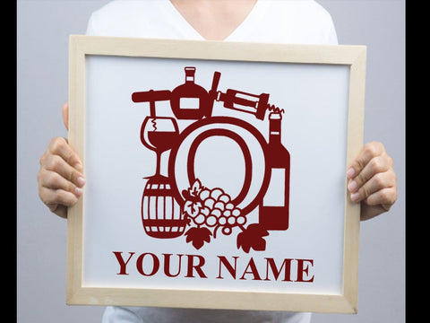 Wine Bottle Alphabets Paper cut SVG Johan Ru designs 