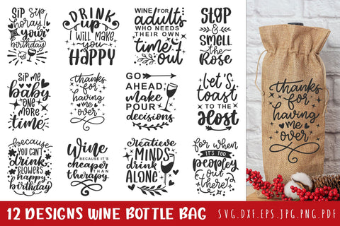 Wine Bottle Bag SVG Bundle SVG dapiyupi store 