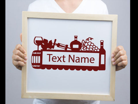 Wine Bottle Banner Paper cut SVG Johan Ru designs 