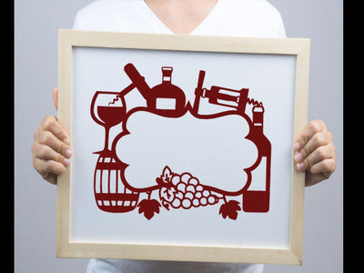 Wine Bottle Label Paper cut SVG Johan Ru designs 