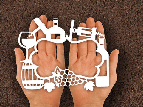 Wine Bottle Label Paper cut SVG Johan Ru designs 