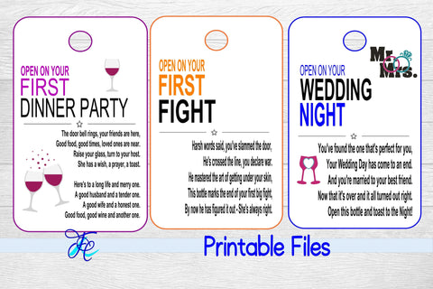 Wine Bottle Tags 3D Paper Family Creations 