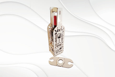 Wine box for two, ready laser cut file. Design laser cutting. SVG VectorBY 