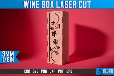 Wine Box Laser Cut SVG | Gift Wine Box Laser Cut SVG Design | CNC Files SVG Fly Design 