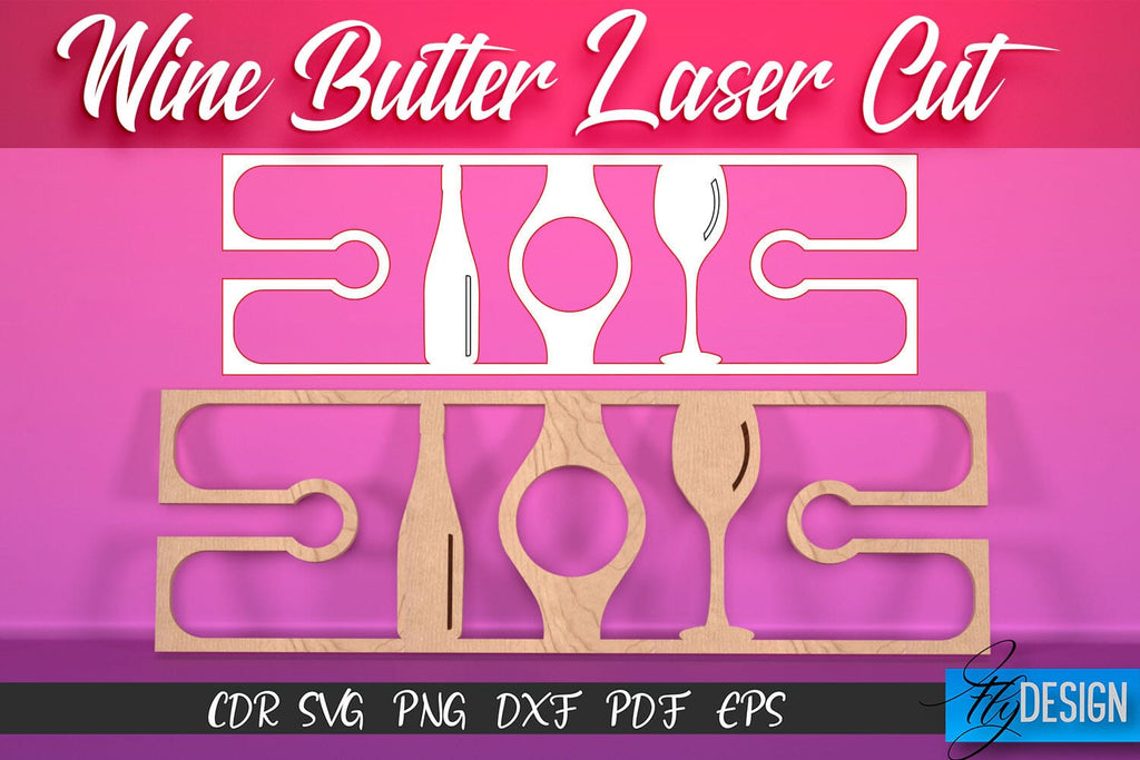 Wine Butler Laser Cut SVG | Wine Holder SVG Design | CNC Files - So Fontsy