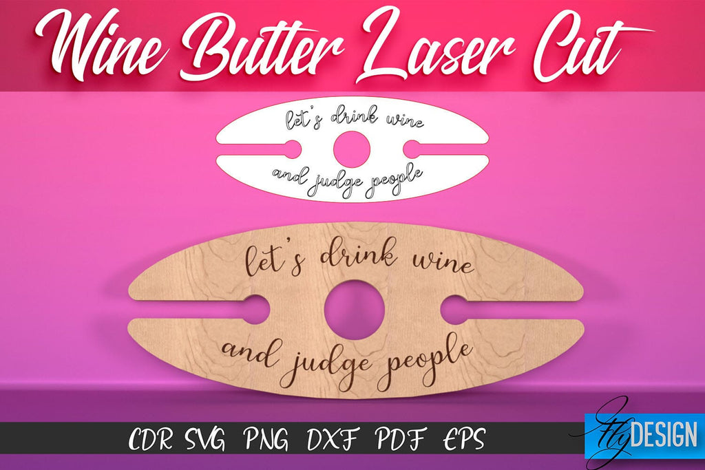 Wine Butler Laser Cut SVG | Wine Holder SVG Design | CNC Files - So Fontsy