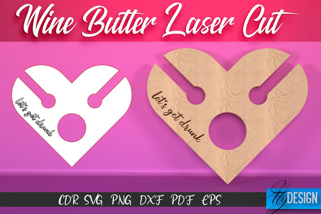 Wine Butler Laser Cut SVG | Wine Holder SVG Design | CNC Files SVG Fly Design 