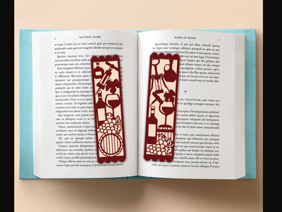 Wine Cork Bottle Bookmark Paper cut SVG Johan Ru designs 