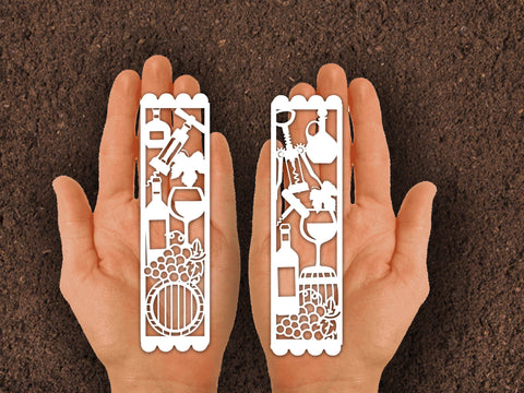 Wine Cork Bottle Bookmark Paper cut SVG Johan Ru designs 