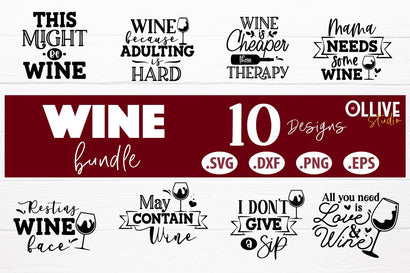 Wine Funny Quotes Bundle SVG SVG Ollive Studio 