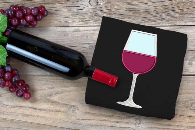 Wine Glass Applique Embroidery Embroidery/Applique DESIGNS Designed by Geeks 