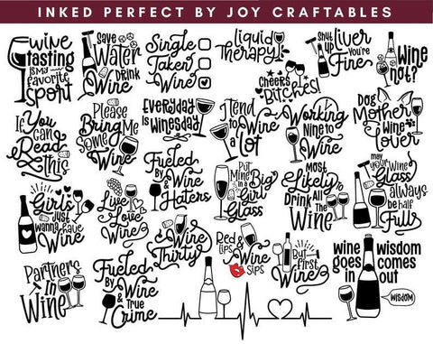 Wine Glass Bundle Vol 2 SVG Inked Perfect 