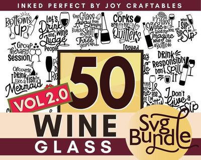 Wine Glass Bundle Vol 2 SVG Inked Perfect 