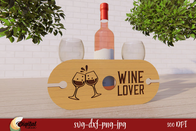 Wine Glass Caddy Laser Cut Design 3D. Kitchen Decor SVG. SVG Evgenyia Guschina 
