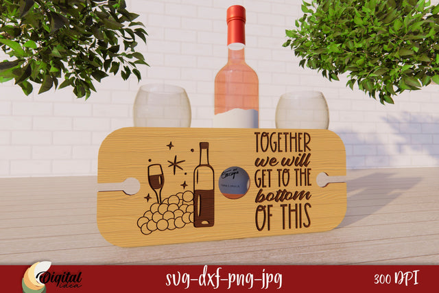 Wine Glass Caddy Laser Cut Design 3D. Kitchen Decor SVG. SVG Evgenyia Guschina 
