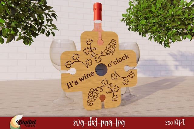 Wine Glass Caddy Laser Cut Design 3D.Kitchen Decor SVG. SVG Evgenyia Guschina 
