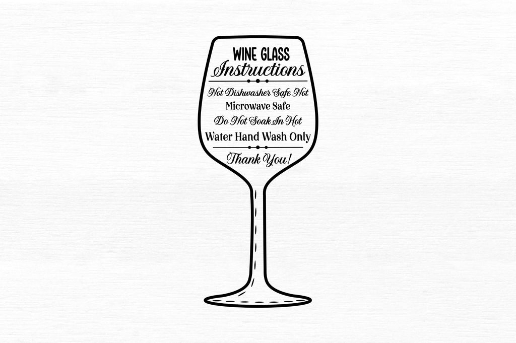 Wine glass instructions not SVG - So Fontsy