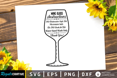 Wine glass instructions not SVG SVG Regulrcrative 