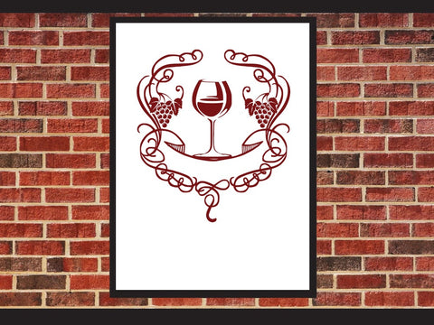 Wine glass Label Logo Svg SVG Johan Ru designs 