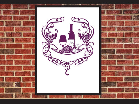 Wine glass Label Logo Svg SVG Johan Ru designs 