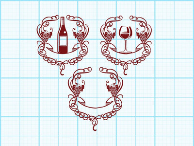 Wine glass Label Logo Svg SVG Johan Ru designs 