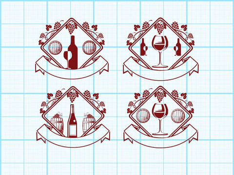 Wine glass Label Logo Svg SVG Johan Ru designs 