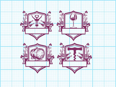 Wine glass Label Logo Svg SVG Johan Ru designs 