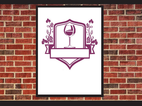 Wine glass Label Logo Svg SVG Johan Ru designs 