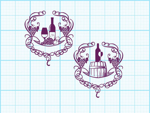 Wine glass Label Logo Svg SVG Johan Ru designs 