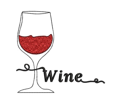 Wine Glass Machine Embroidery Design Embroidery/Applique DESIGNS Canada Embroidery 