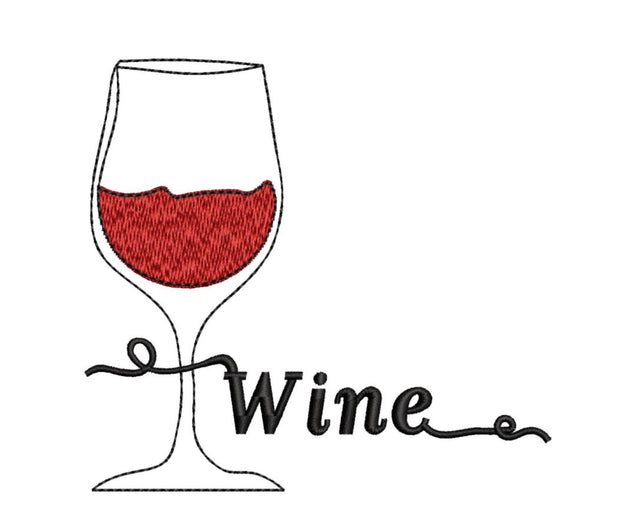 Wine Glass Machine Embroidery Design Embroidery/Applique DESIGNS Canada Embroidery 