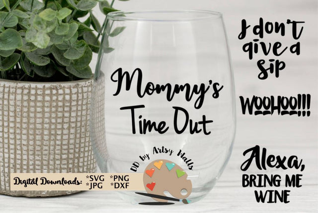wine glass quotes svg dxf bundle - wine glass - funny wine quotes bundle SVG The Artsy Spot 