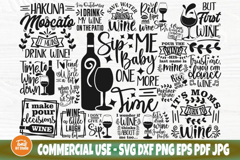 Wine Glass SVG Bundle, Funny wine svg quotes SVG TonisArtStudio 