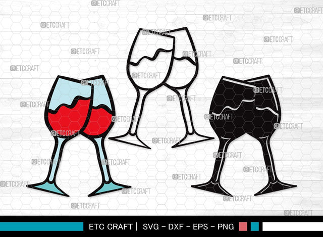 Wine Glass SVG Cut File | Drinking Glass Svg | Alcohol Glass Svg | Glass Svg | Wine Glass Clipart SVG ETC Craft 