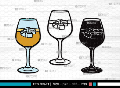 Wine Glass SVG Cut File | Drinking Glass Svg | Alcohol Glass Svg | Glass Svg | Wine Glass Clipart SVG ETC Craft 