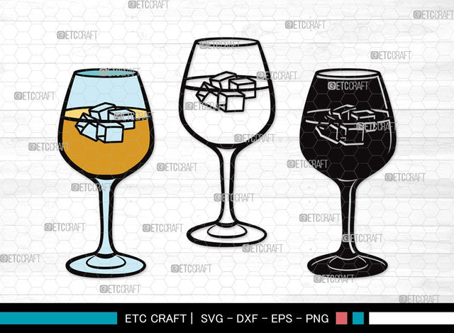 Wine Glass SVG Cut File | Drinking Glass Svg | Alcohol Glass Svg | Glass Svg | Wine Glass Clipart SVG ETC Craft 