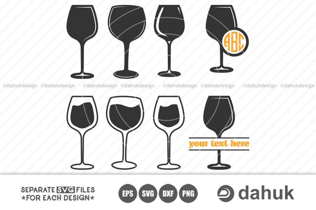 wine | glass svg | wine glass logo | silhouette clipart cuttable design SVG PNG DXF & eps Designs SVG dahukdesign 
