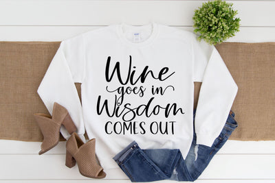 Wine Goes In Wisdom Comes Out | Wine SVG SVG RedFoxDesignsUS 