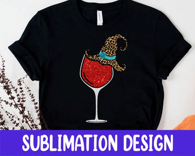 Wine Halloween Png, Witch Hat Halloween, Turquoise Leopard Sublimation Sublimation iStyleDesign 