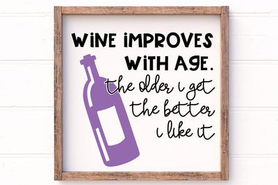 Wine Improves with Age SVG Design | SVG Design SVG Ikonart Design Shop 