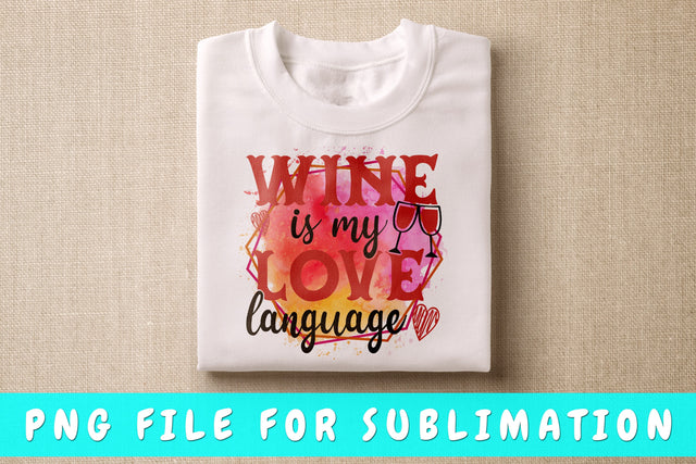 Wine Is My Love Language PNG, Wine Design For Sublimation Sublimation HappyDesignStudio 