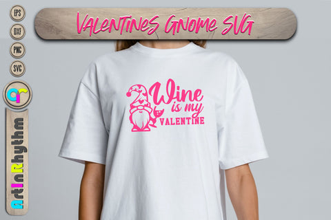 Wine is my Valentine, Happy Valentine's day svg, gnome svg SVG Artinrhythm shop 